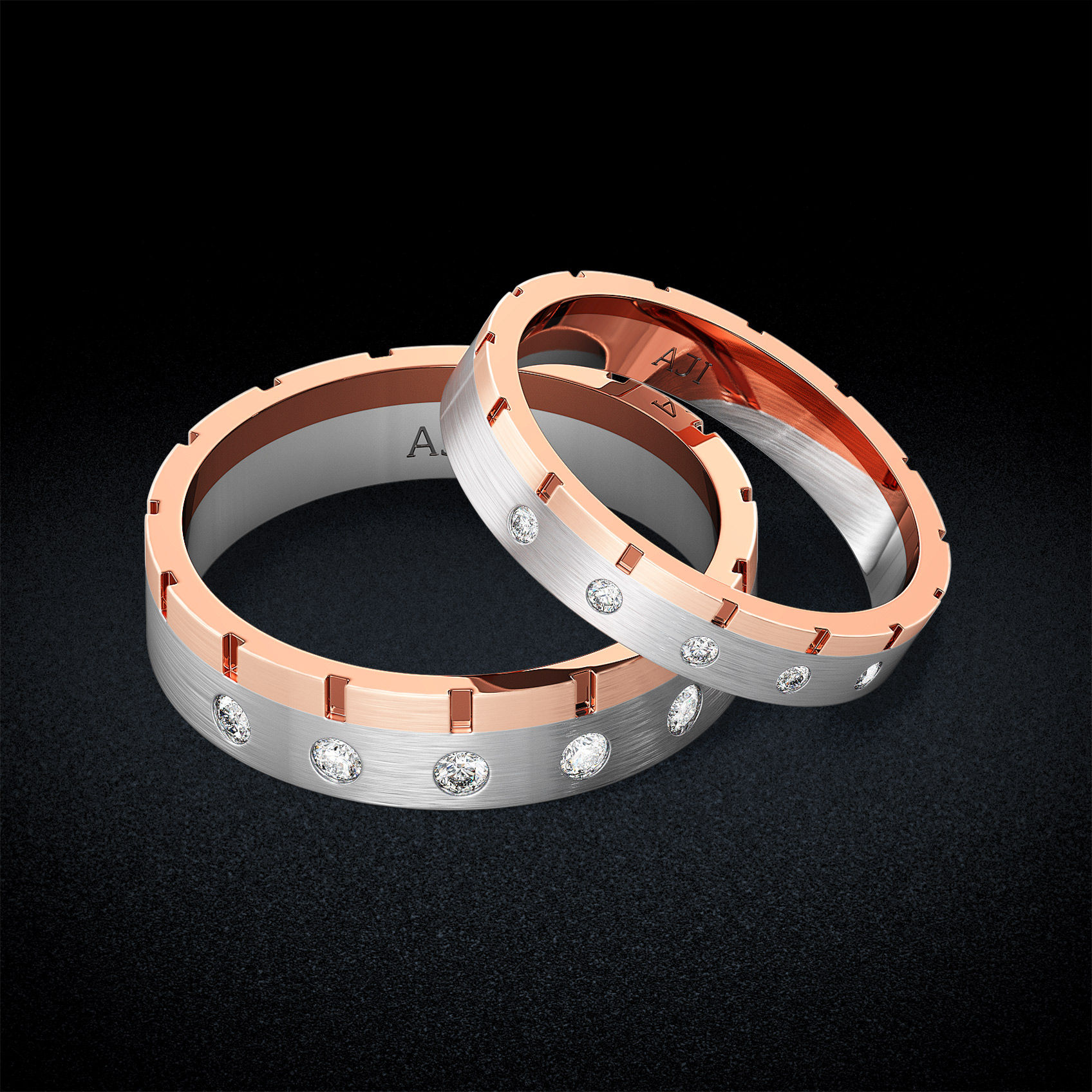 Elegant Plain Platinum Ring Combo image