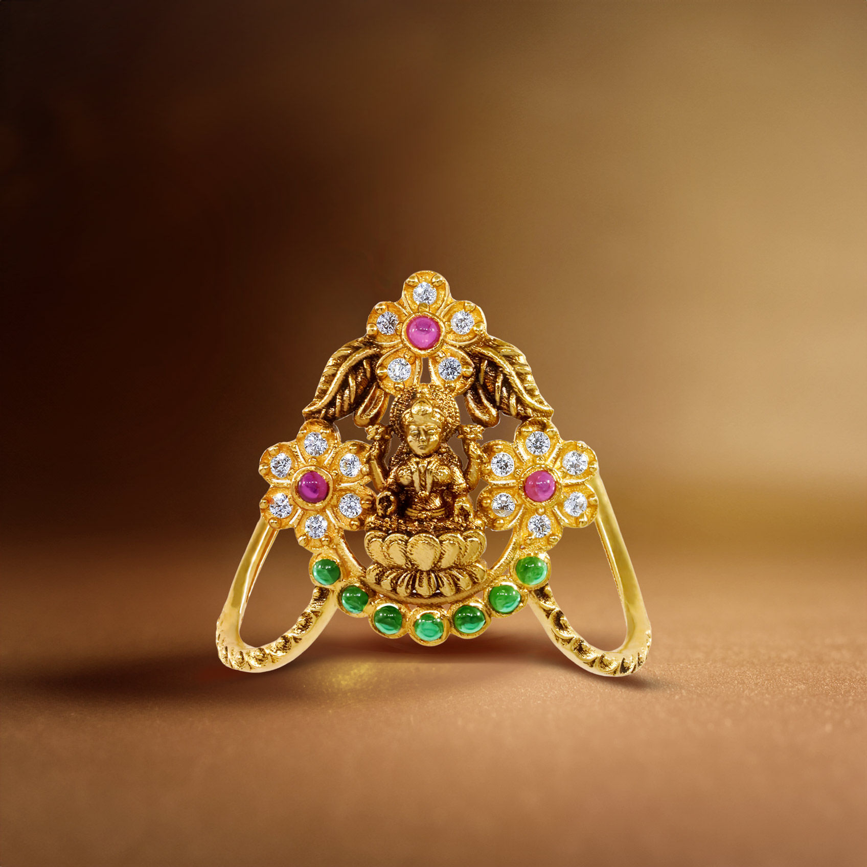 Lakshmi Blossom Gold Vanki Ring image