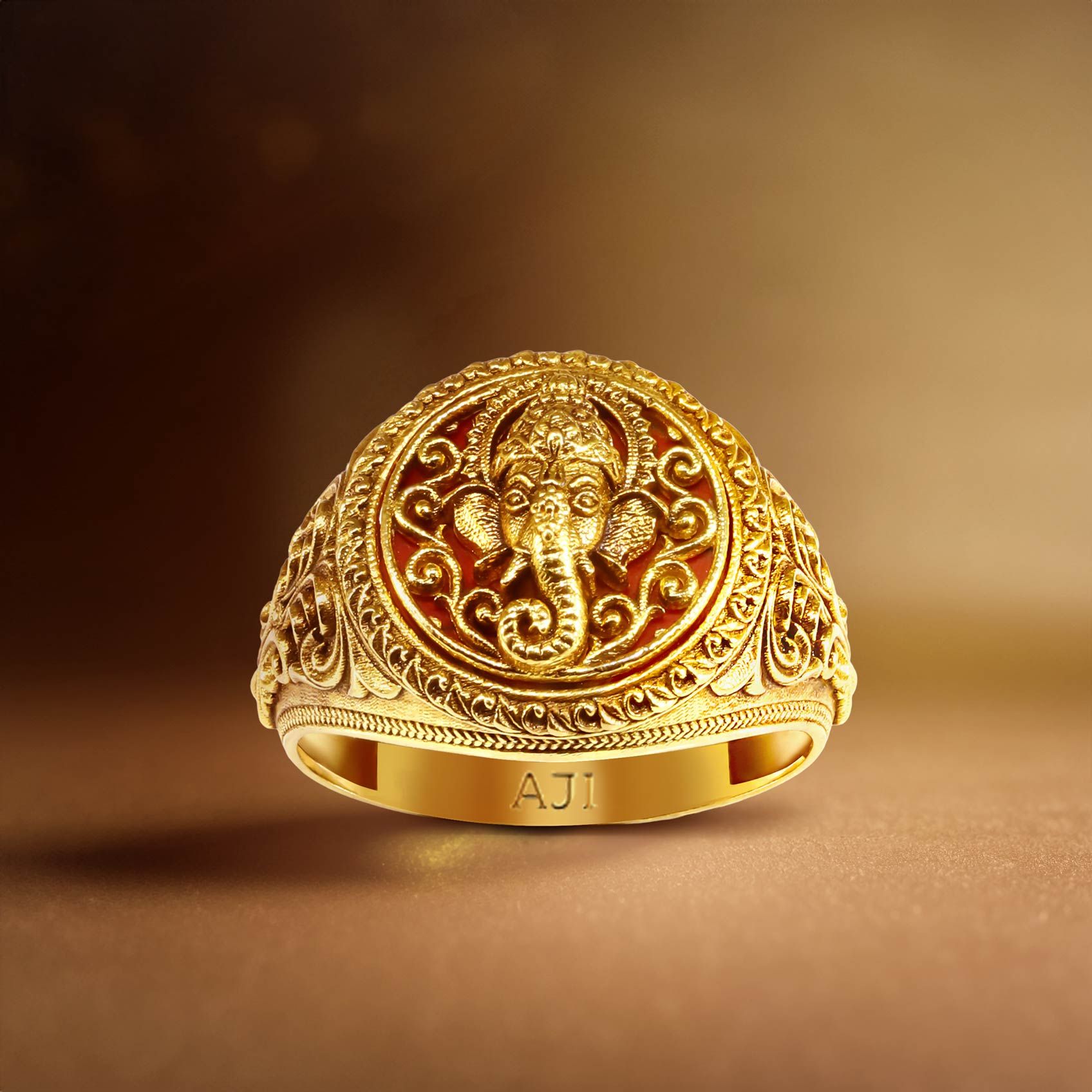 Vighnaharta Gold Ring image