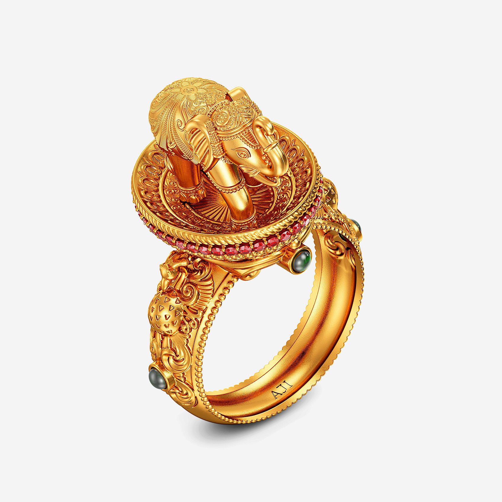 Divine GajaMayur Gold Ring