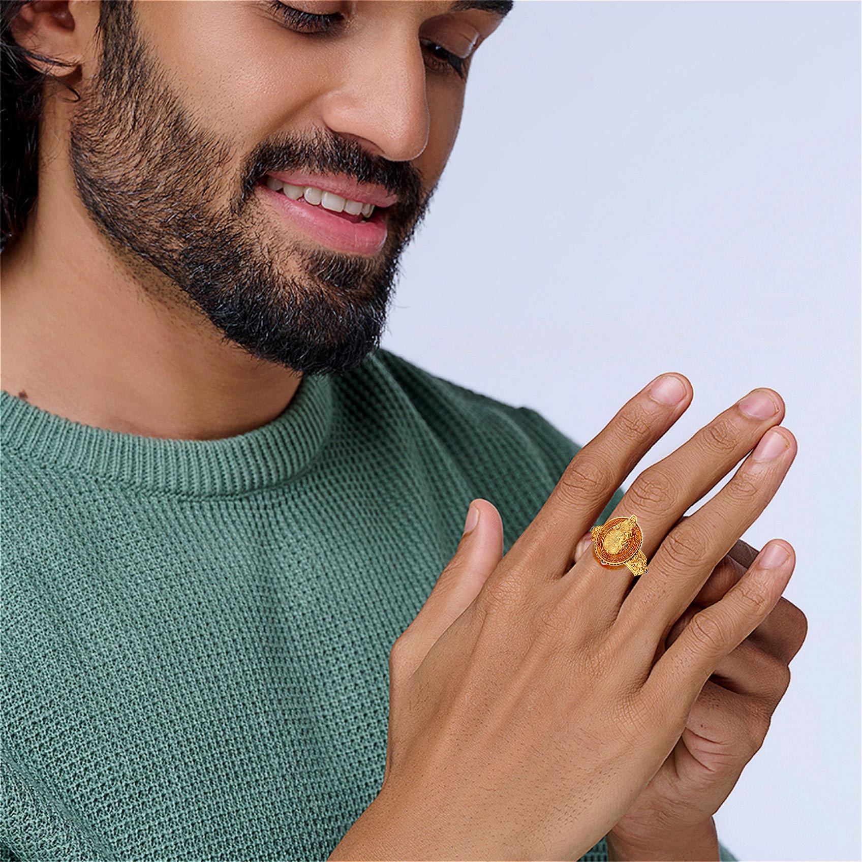 Divine GajaMayur Gold Ring image
