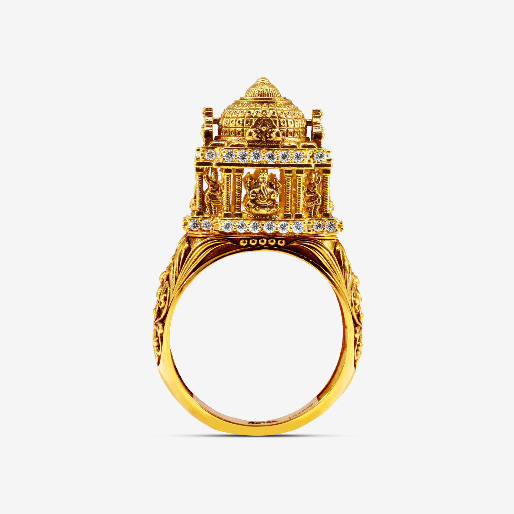 Lakshmi Vinayaka Aura Gold Mens Ring alternate view 2