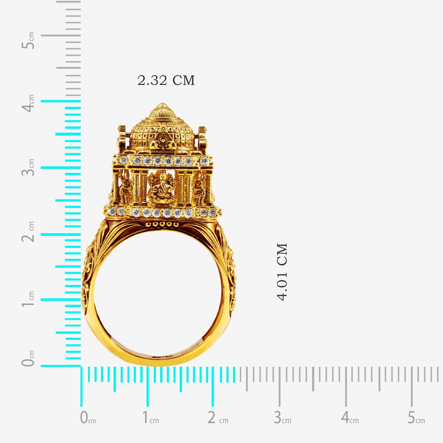 Lakshmi Vinayaka Aura Gold Mens Ring alternate view 3
