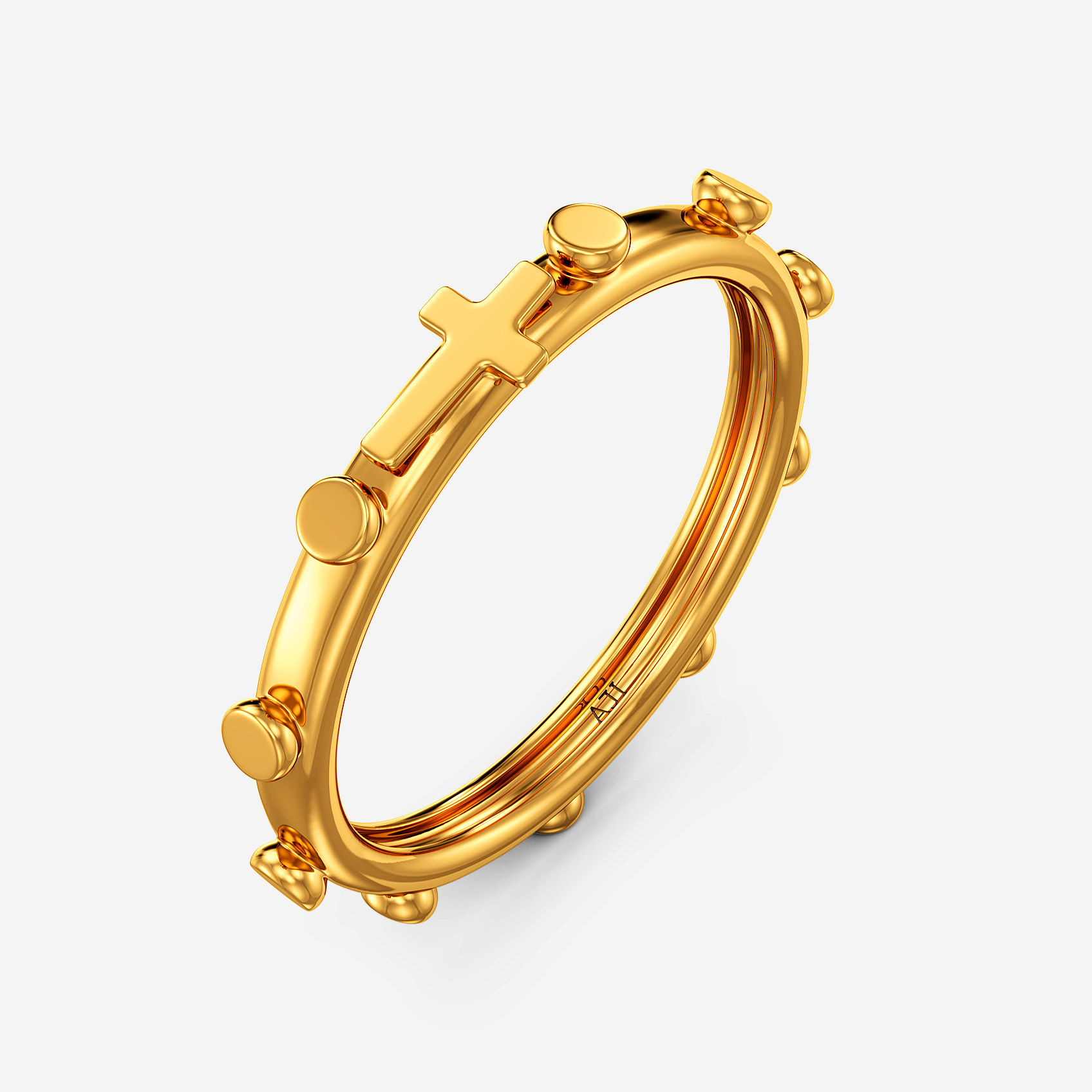 Devine Holly Cross Gold Ring