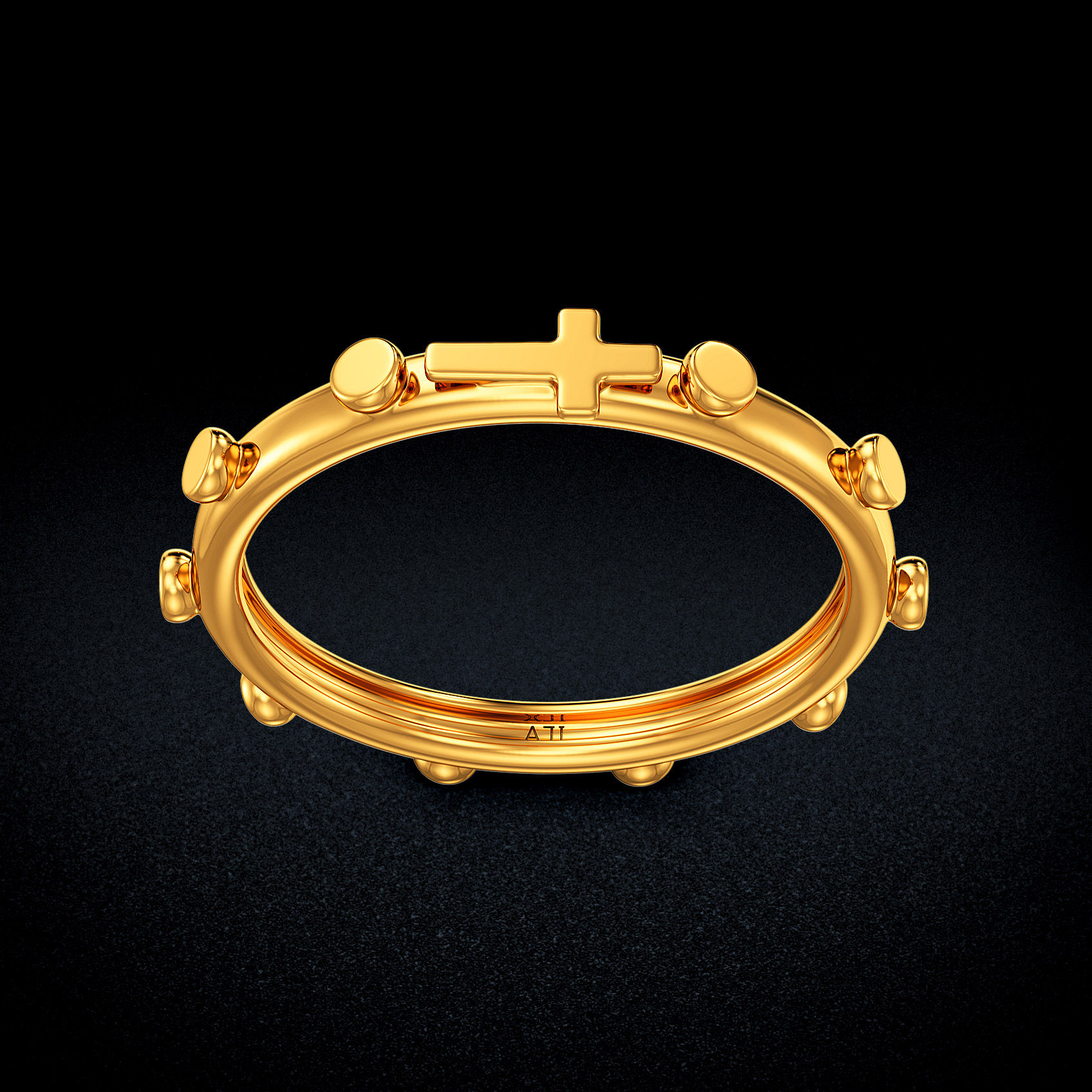 Devine Holly Cross Gold Ring image