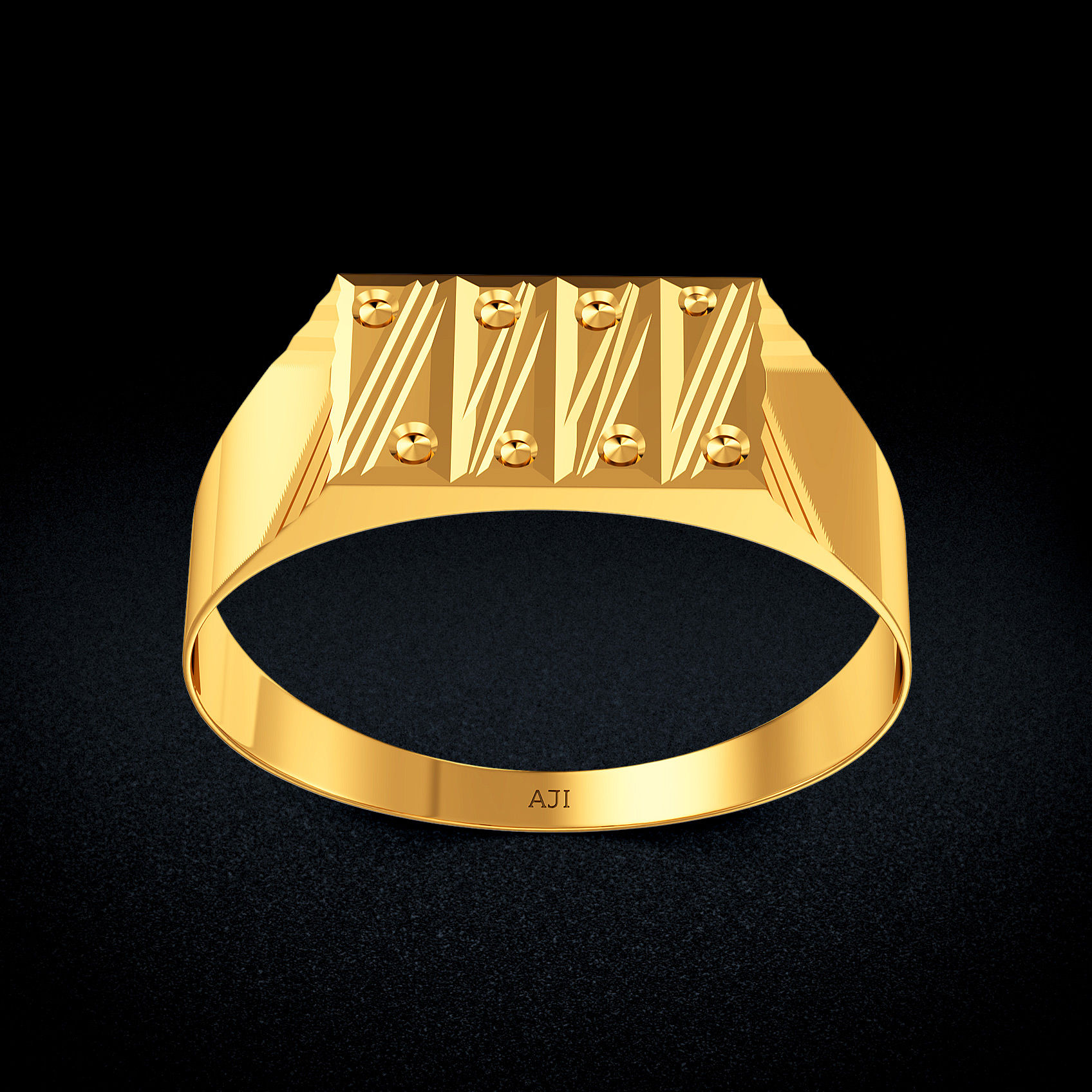Wave Glide Gold Mens Ring image