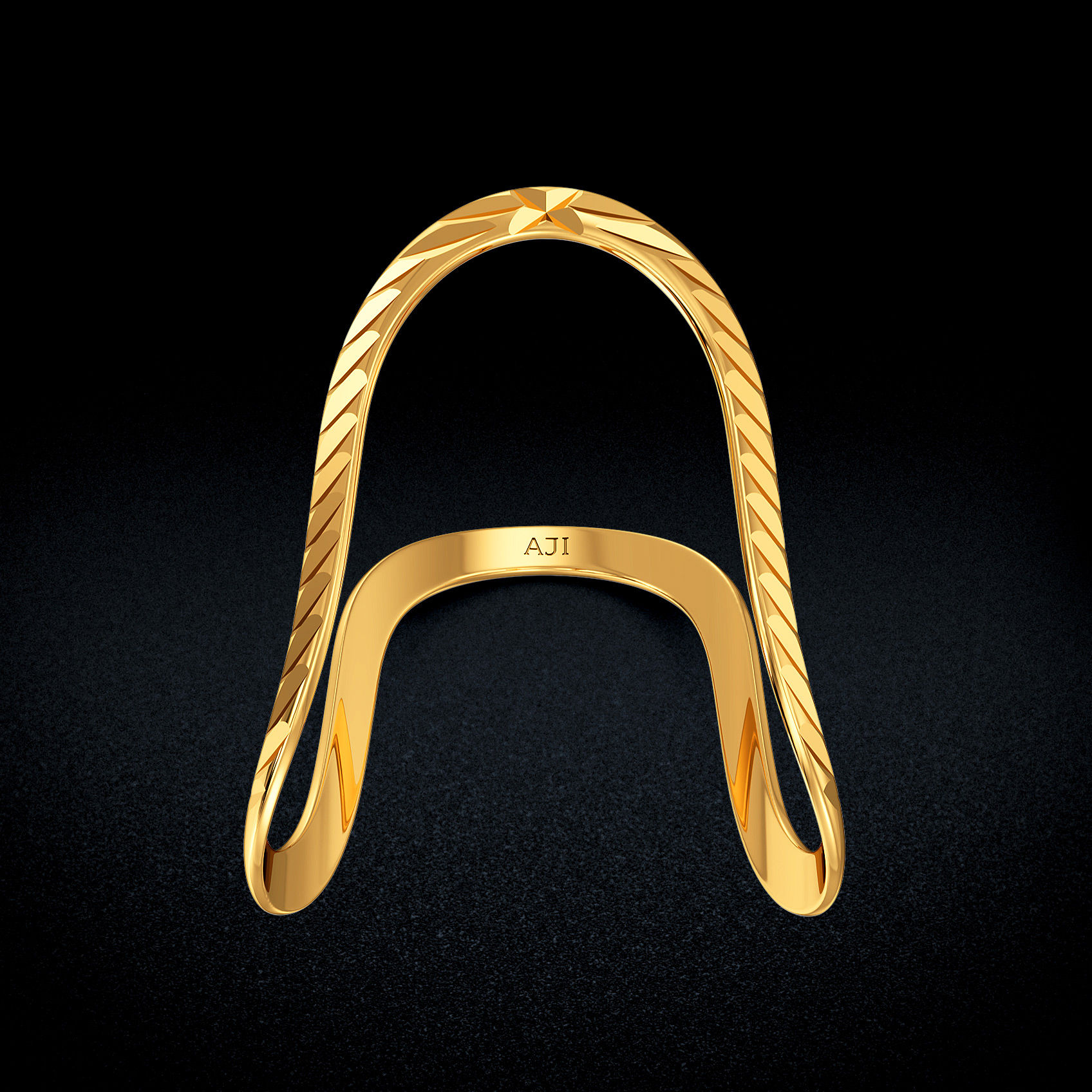 Temple Curve Gold Vanki Ring image