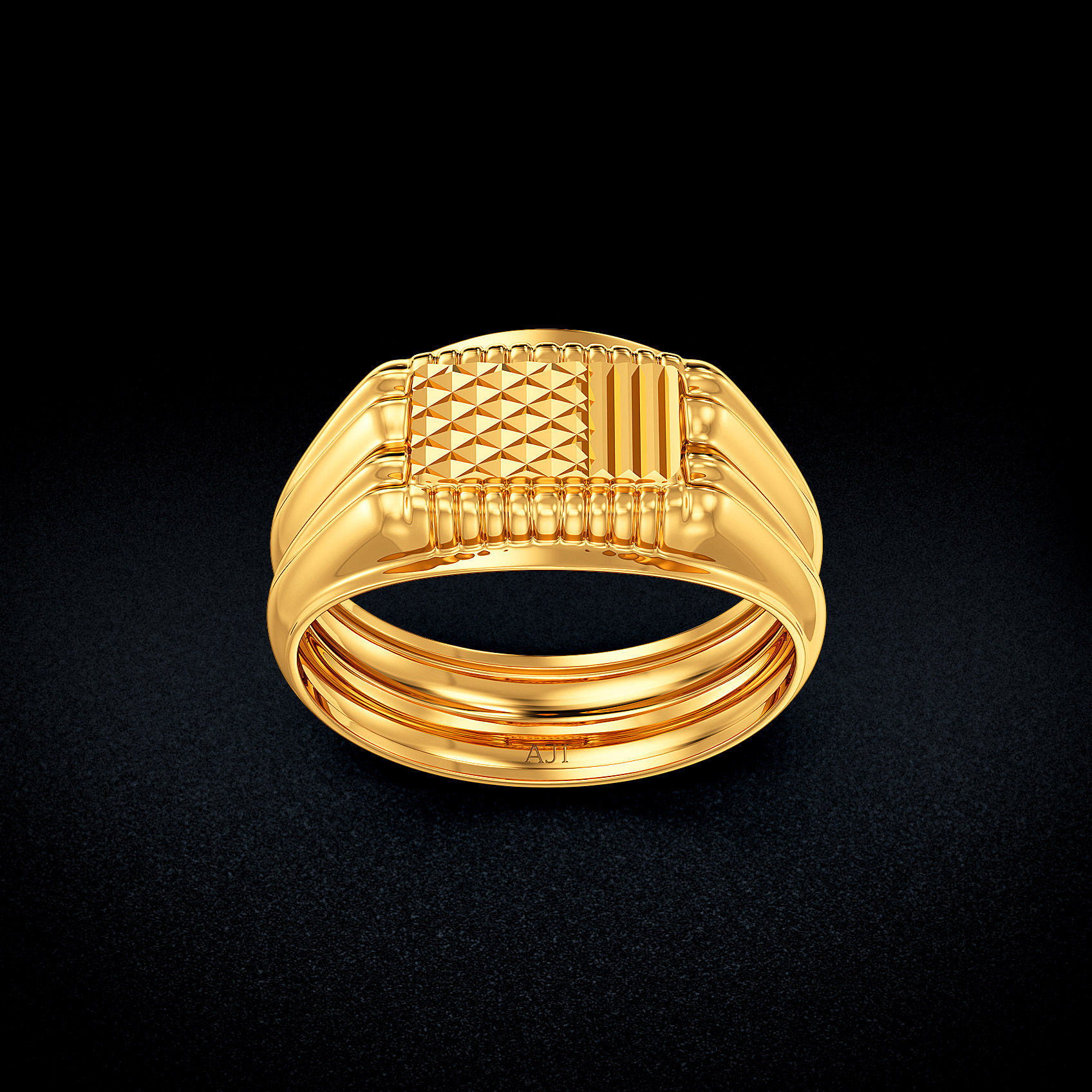 Cross Hatch Gold Kids Ring image