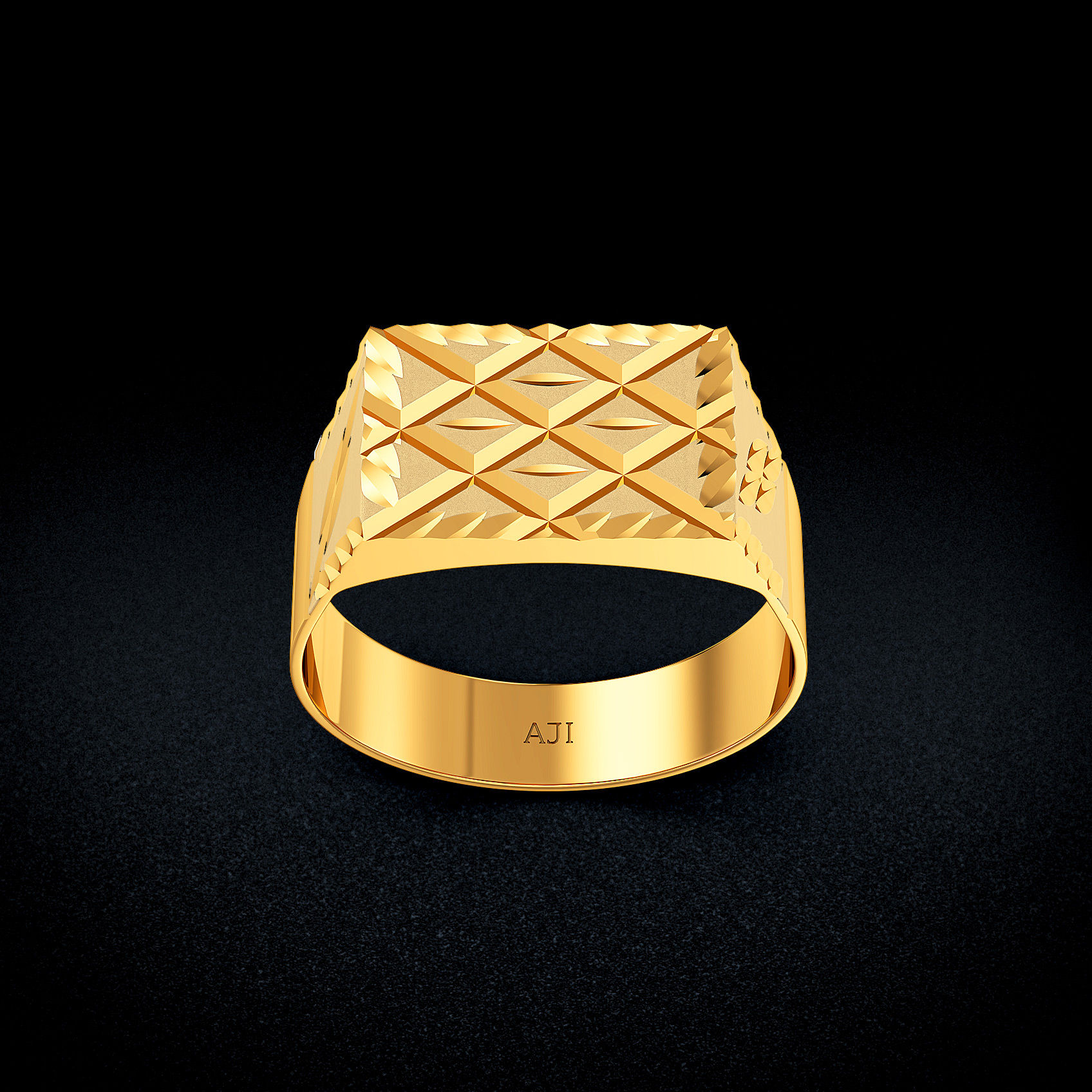 Cross Texture Gold Kids Ring image