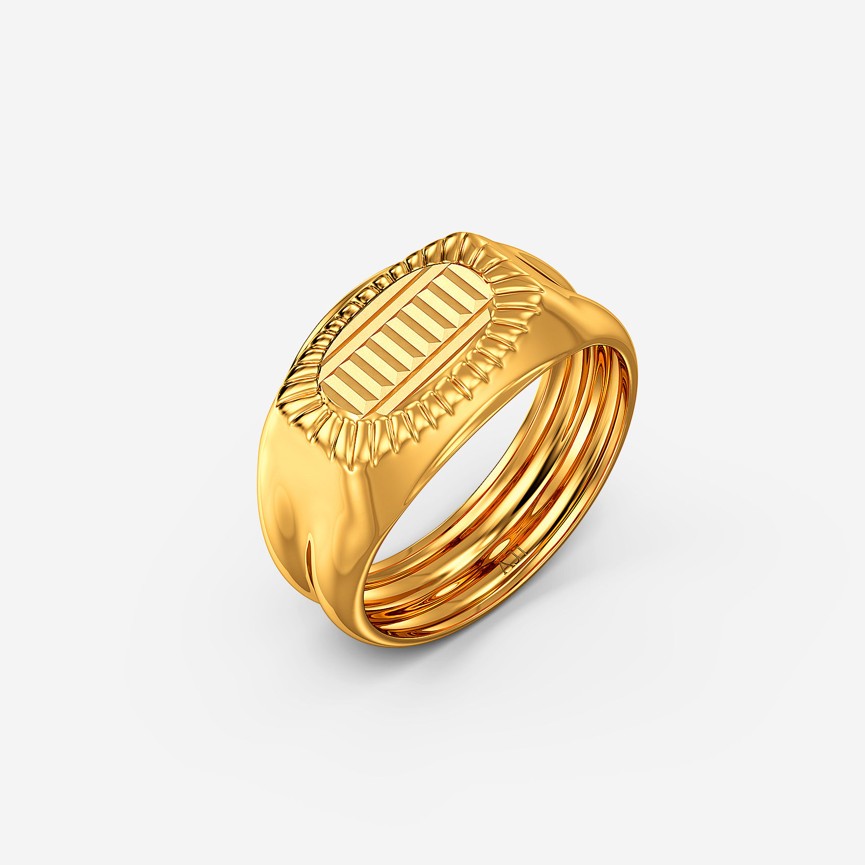 Groove Line Gold Kids Ring