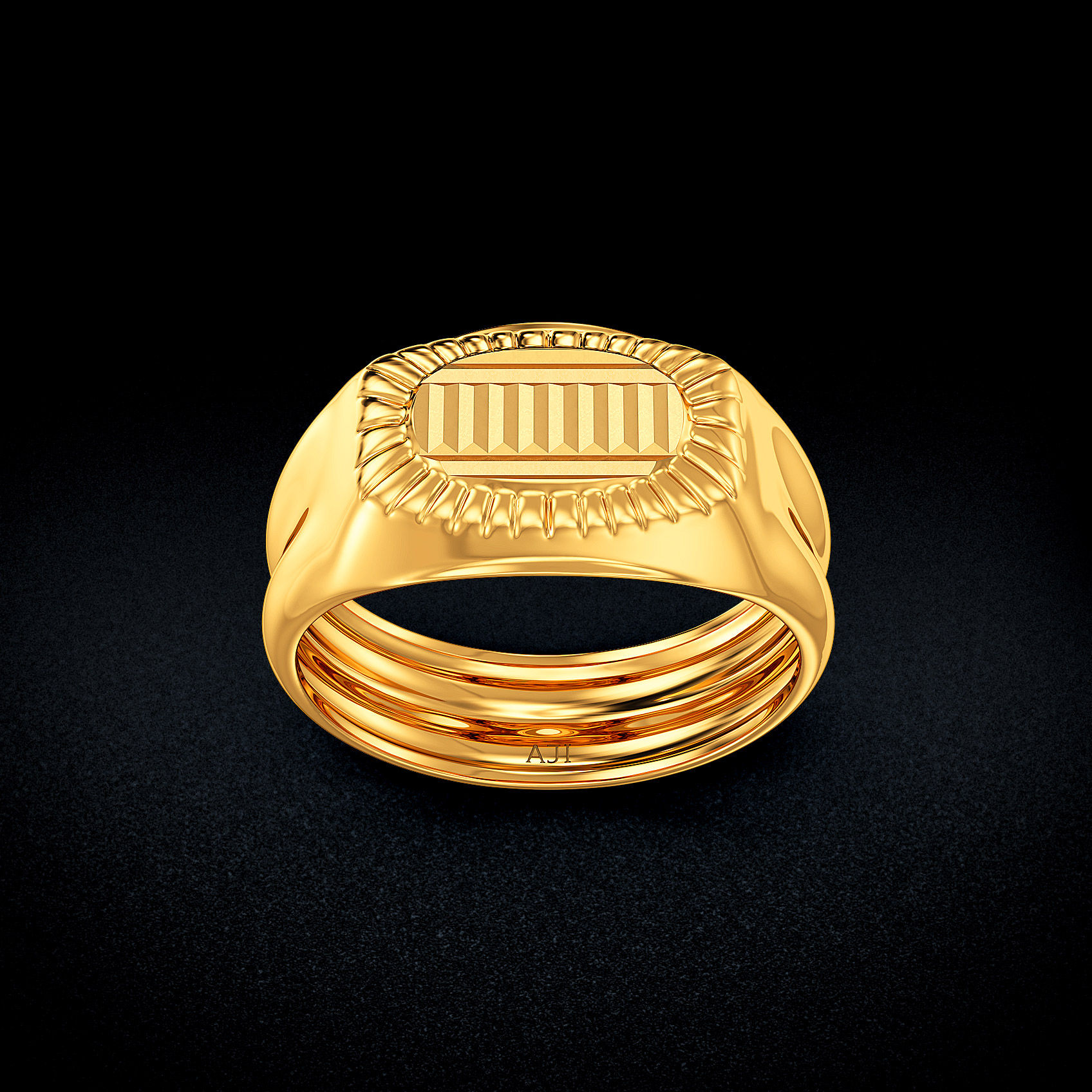 Groove Line Gold Kids Ring image