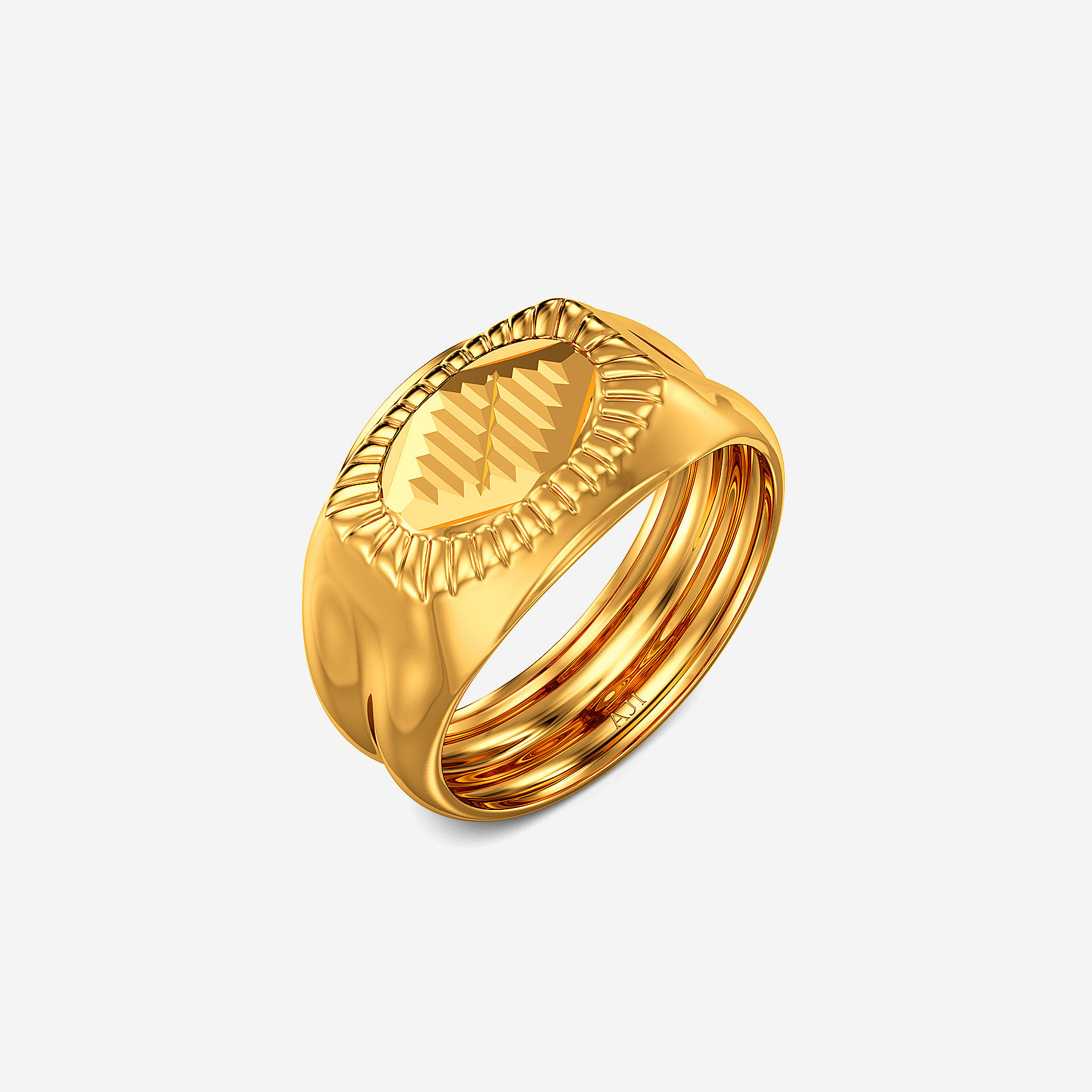 Oblique Texture Gold Kids Ring