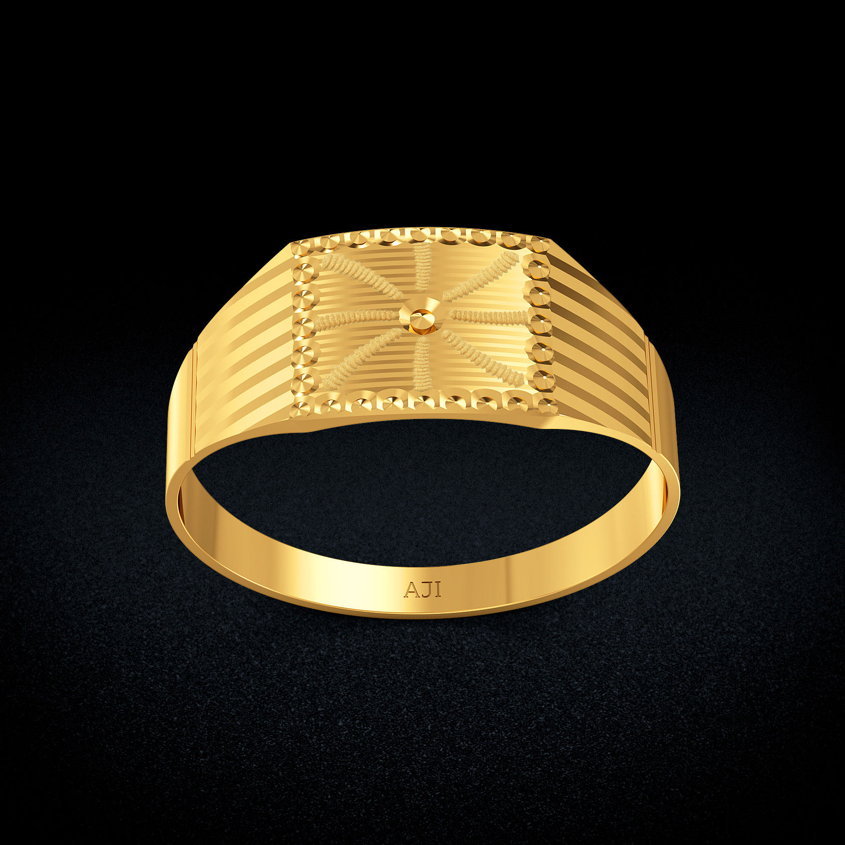Textura Gold Mens Ring image