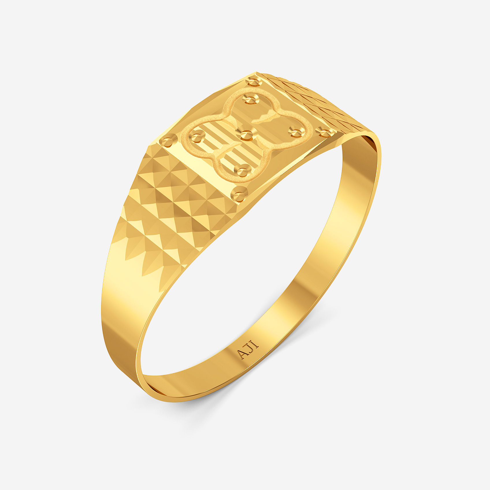 Bloom Grain Gold Mens Ring