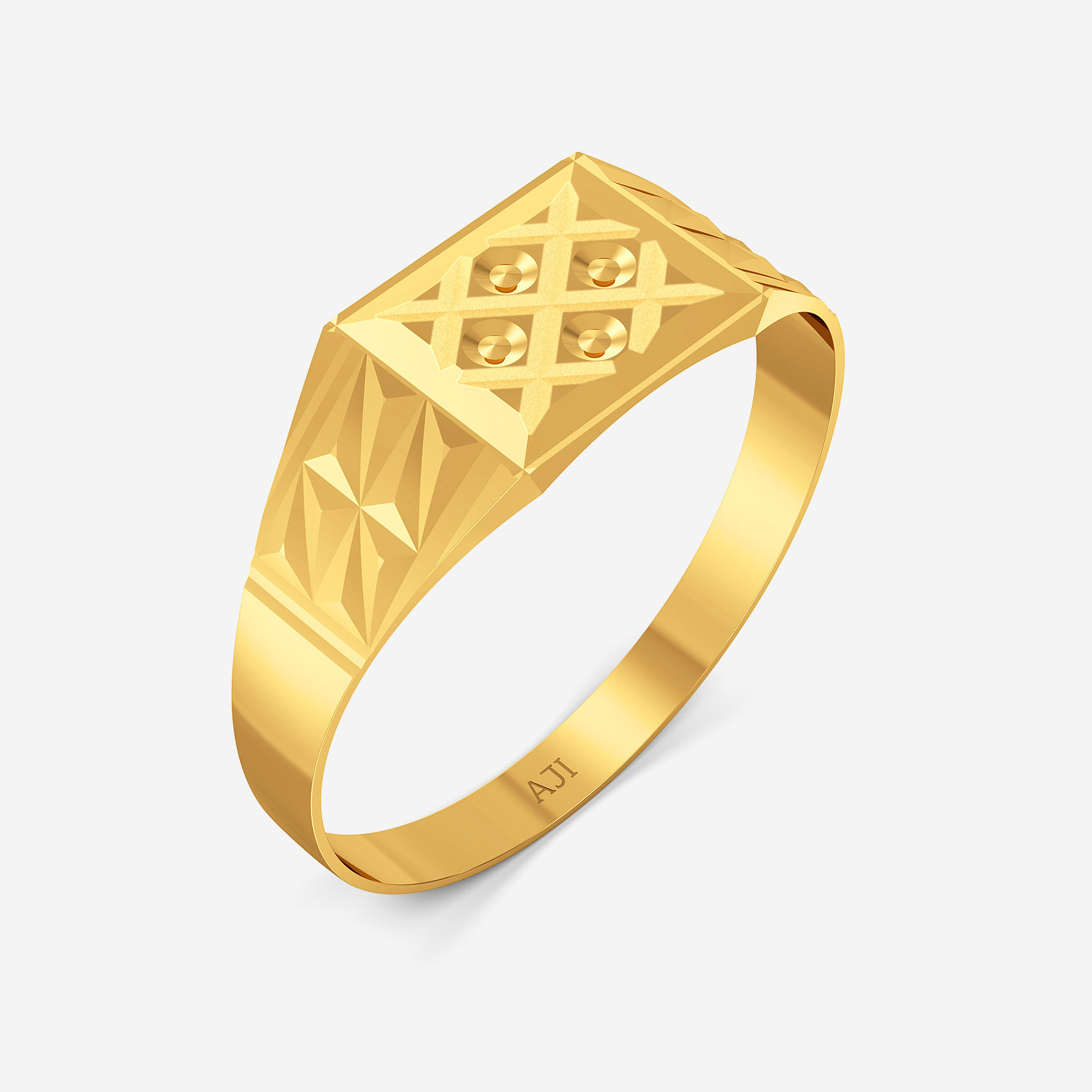 Geo Forge Gold Mens Ring