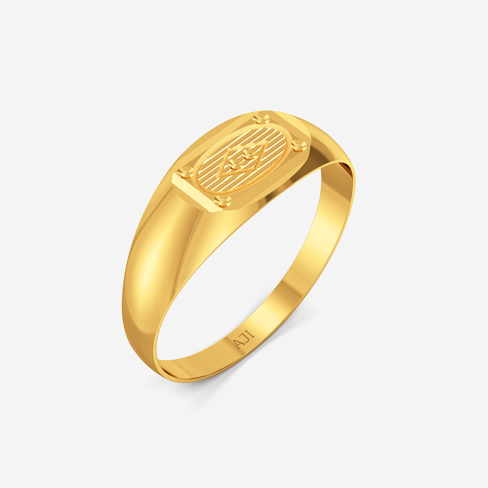 Geo Mark Gold Mens Ring