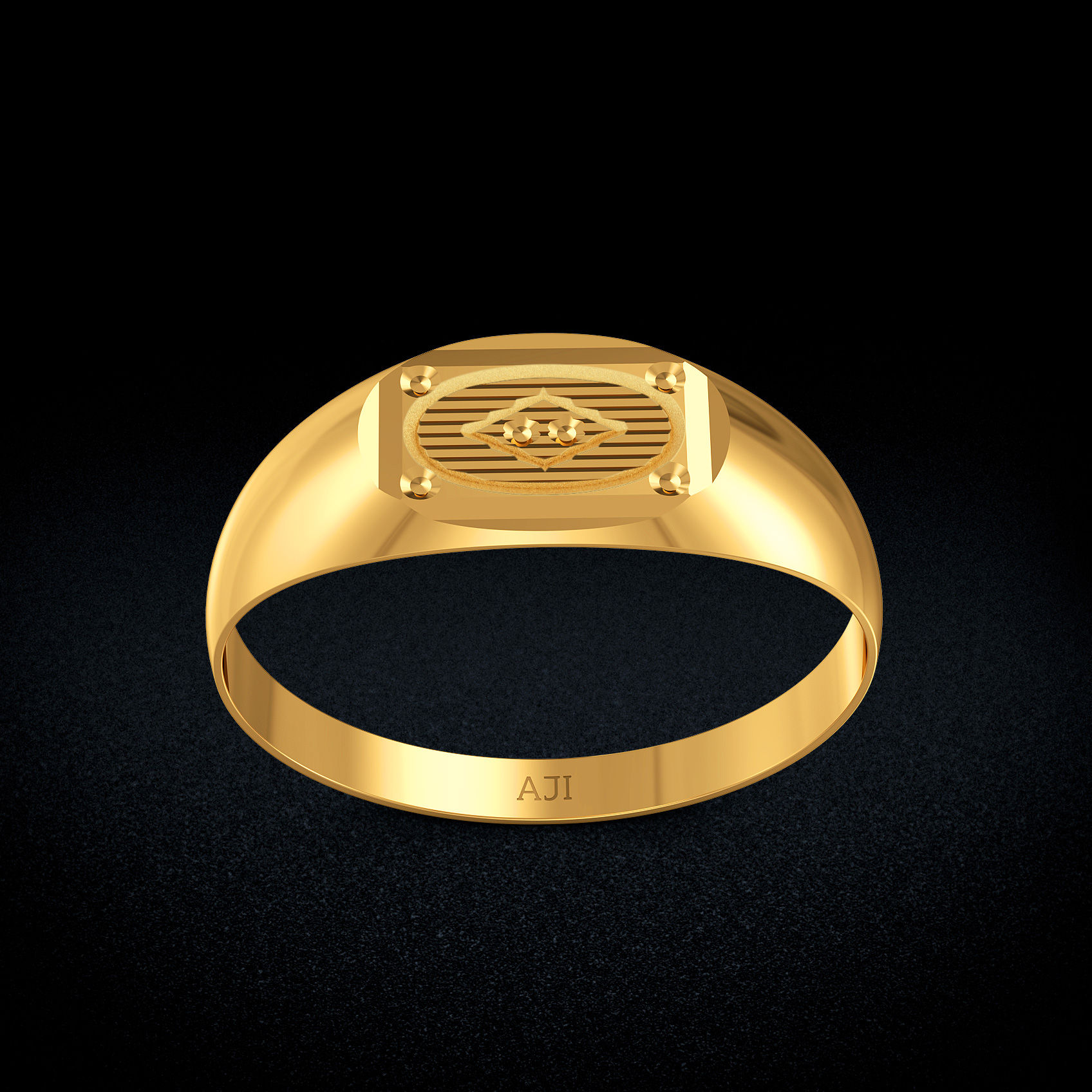Geo Mark Gold Mens Ring image
