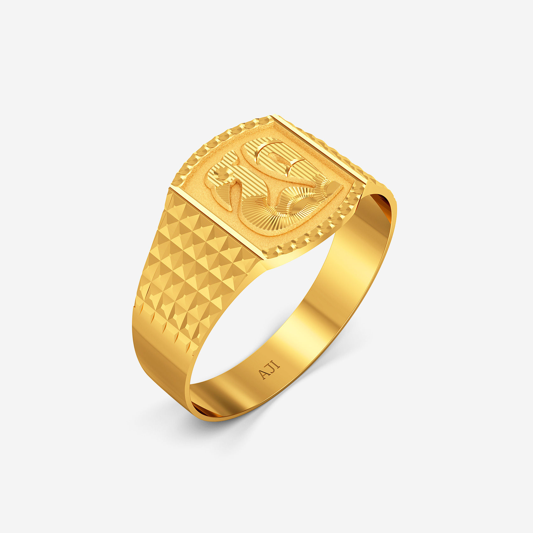 Royal Texture Gold Mens Ring