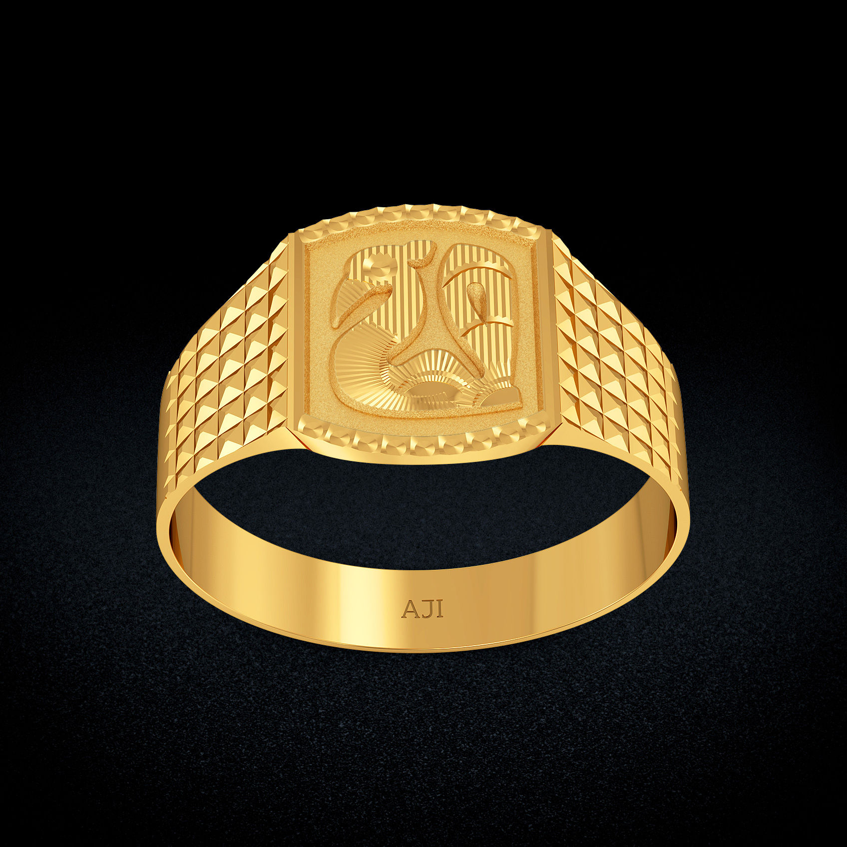 Royal Texture Gold Mens Ring image
