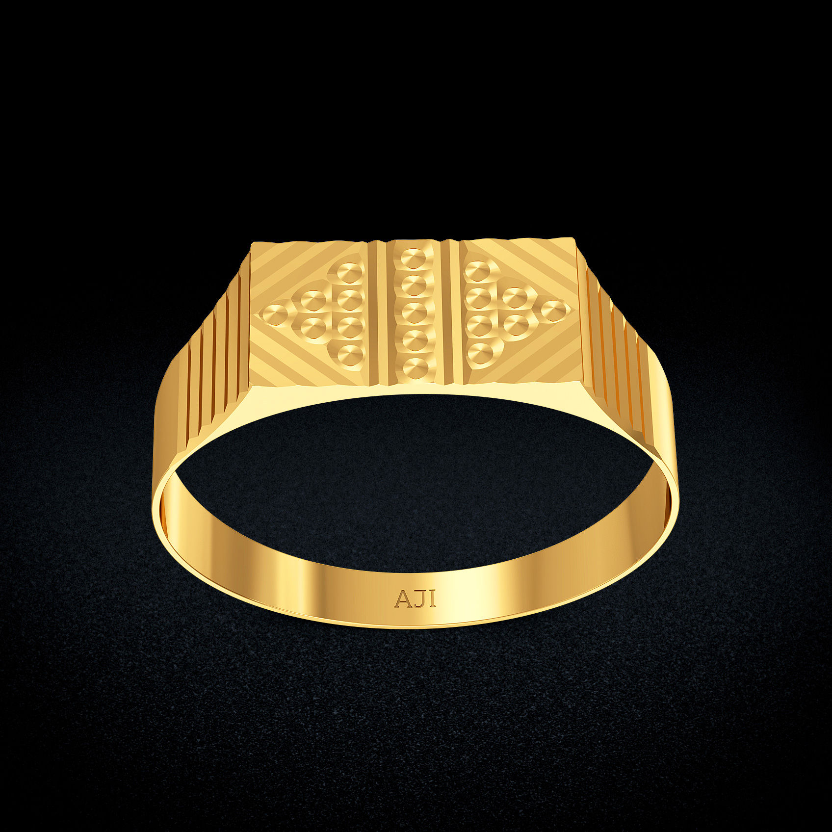 Angular Edge Gold Mens Ring image