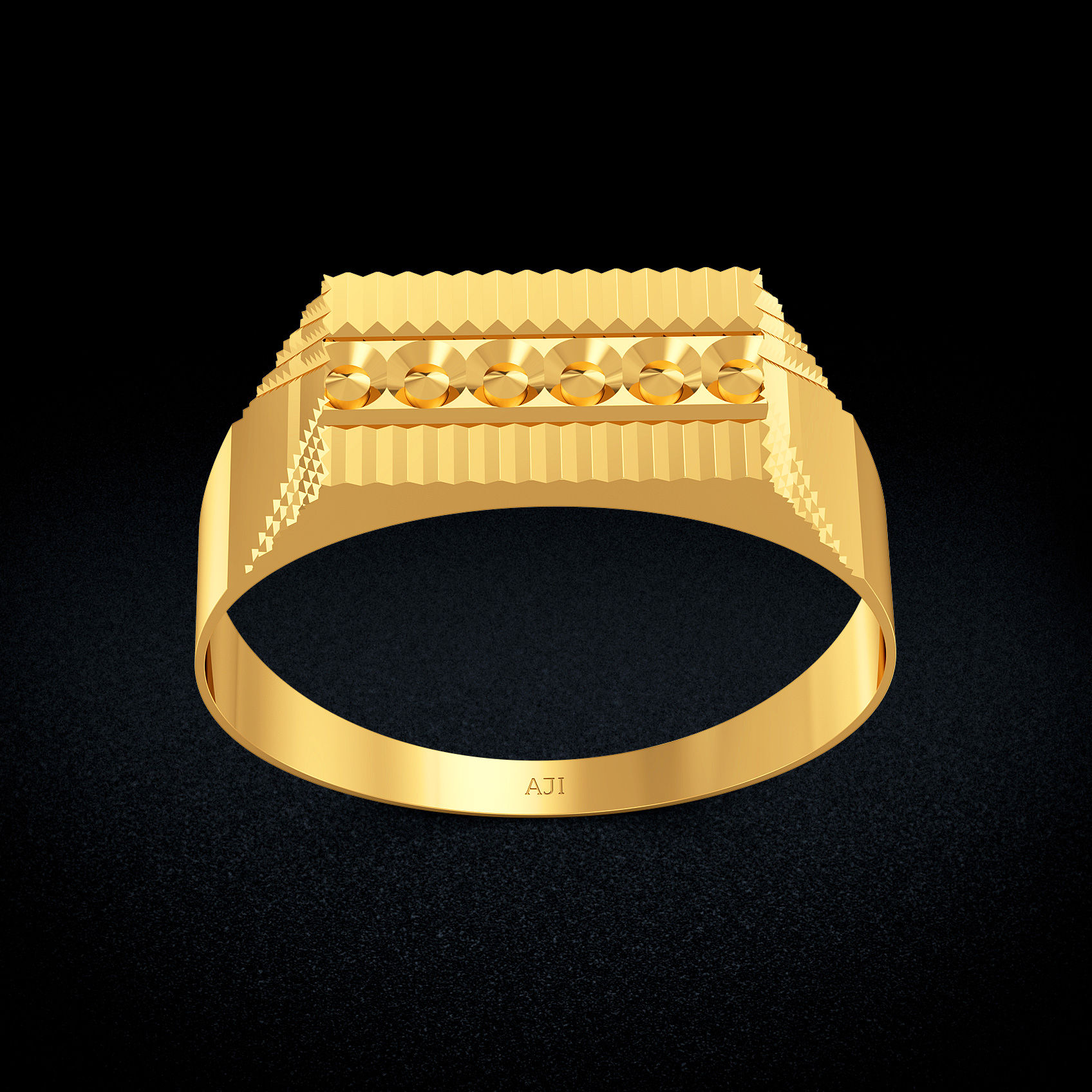Vector Texture Gold Mens Ring image