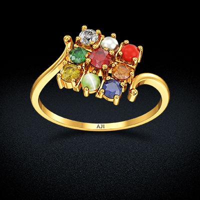 Golden Omens Navratna Gold Ring alternate view 2