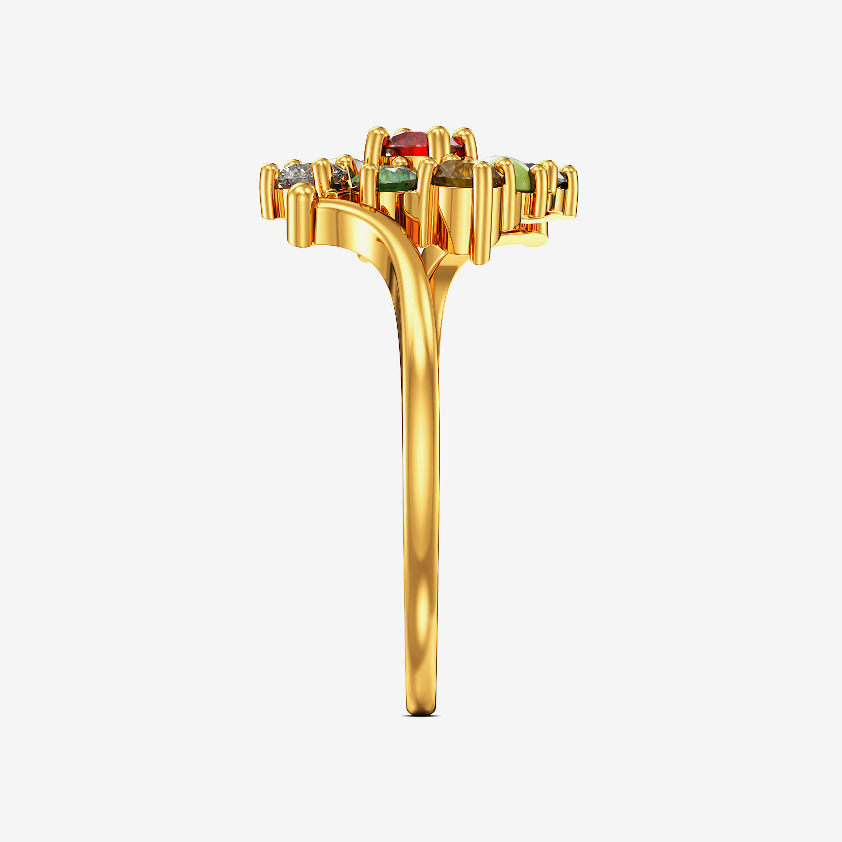 Golden Omens Navratna Gold Ring alternate view 3