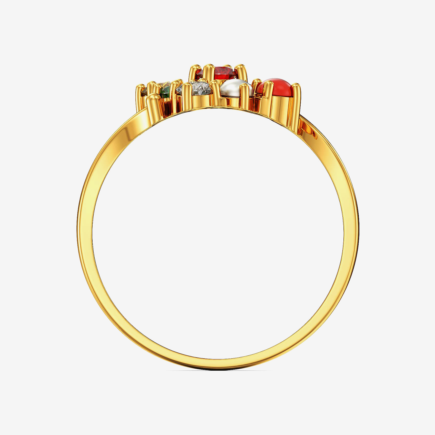 Golden Omens Navratna Gold Ring image
