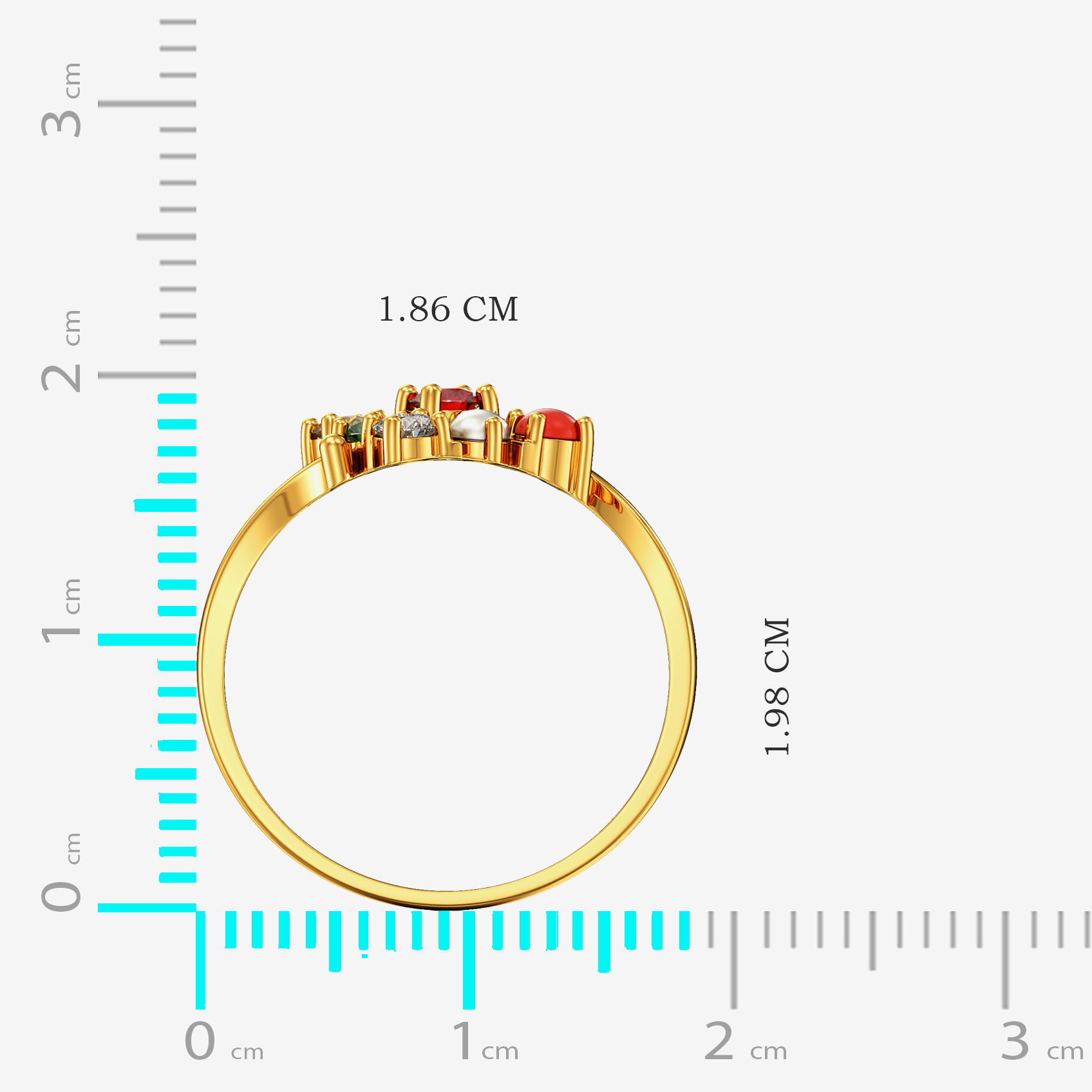 Golden Omens Navratna Gold Ring image