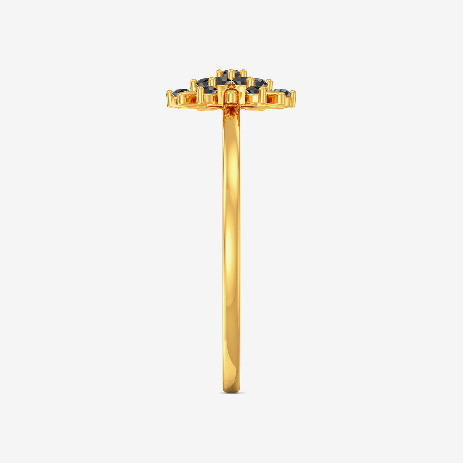 Refined Beauty Black Floral Gold Ring image