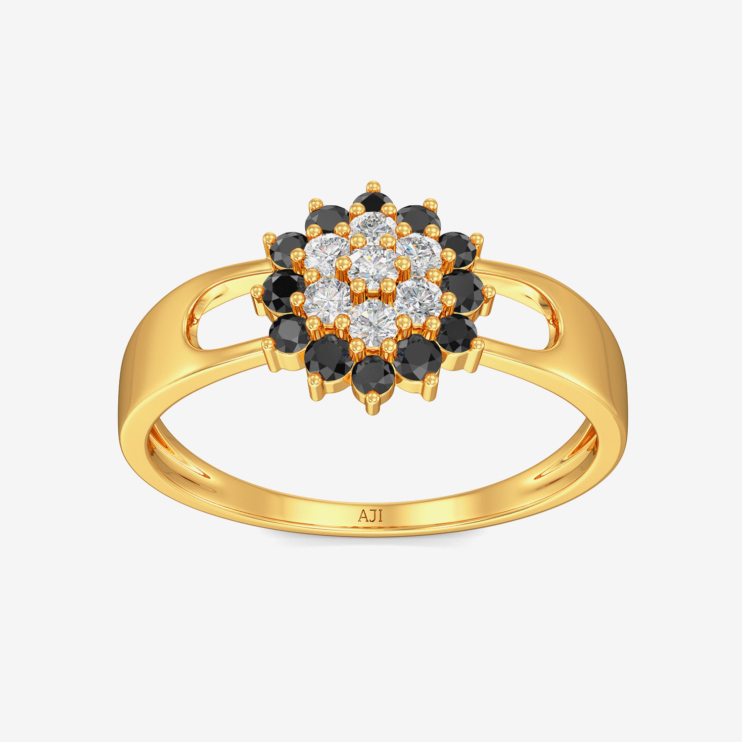 Glorious Black Floral Gold Ring alternate view 2