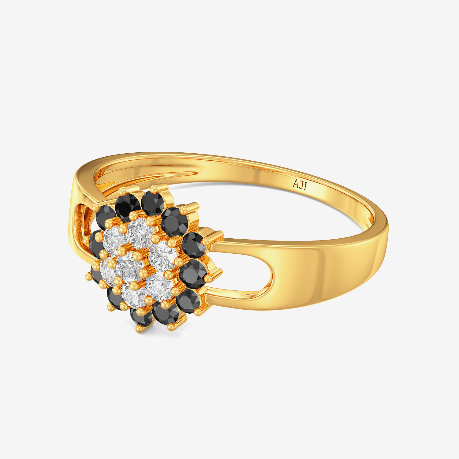 Glorious Black Floral Gold Ring alternate view 3