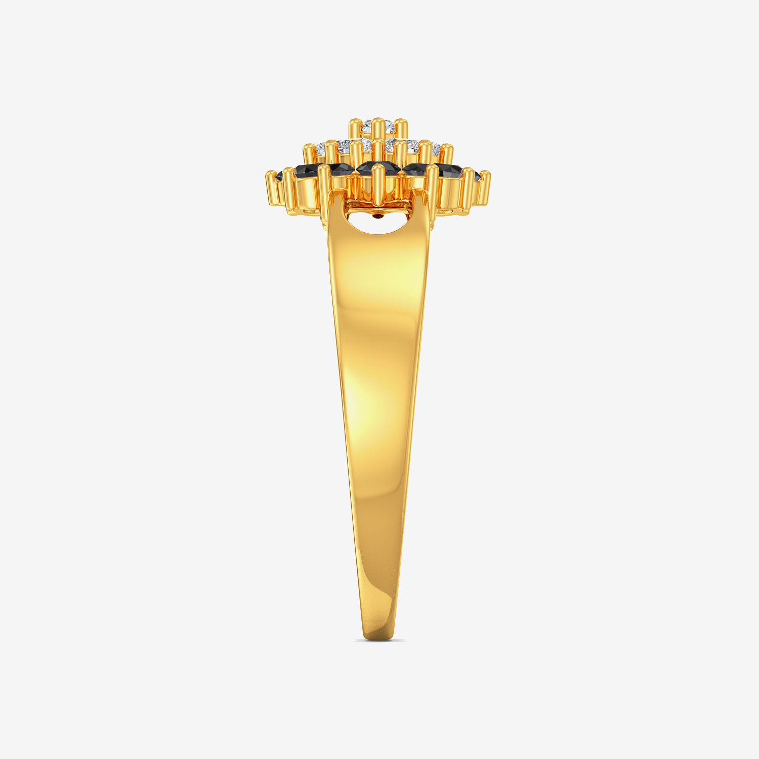 Glorious Black Floral Gold Ring image