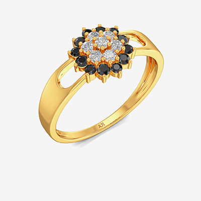 Glorious Black Floral Gold Ring alternate view 1