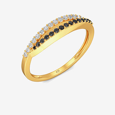 Stunning Slit B W Gold Ring alternate view 1