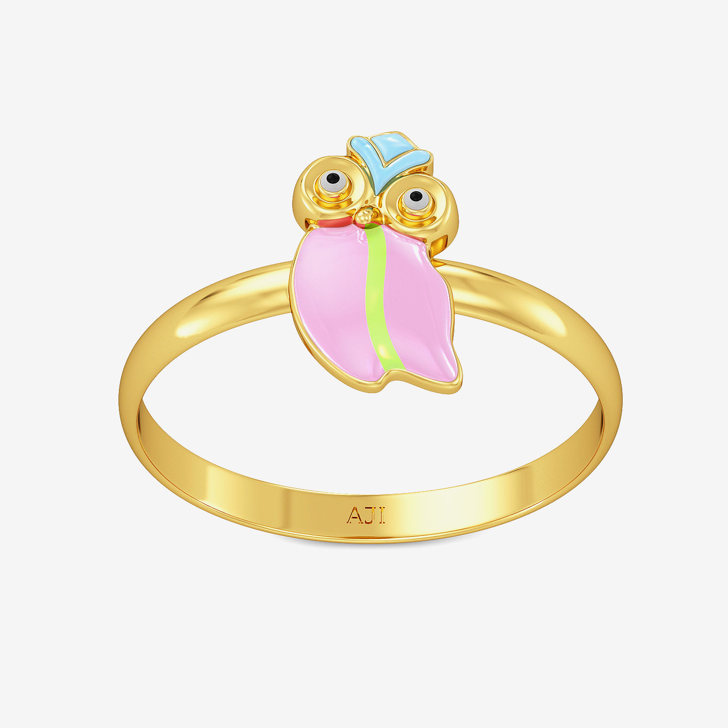 Baby Owl Designer Kids Gold Ring alternate view 2