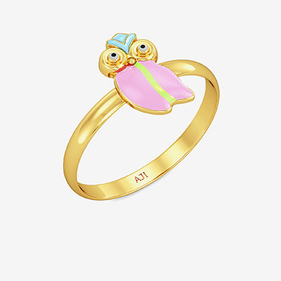 Baby Owl Designer Kids Gold Ring alternate view 1