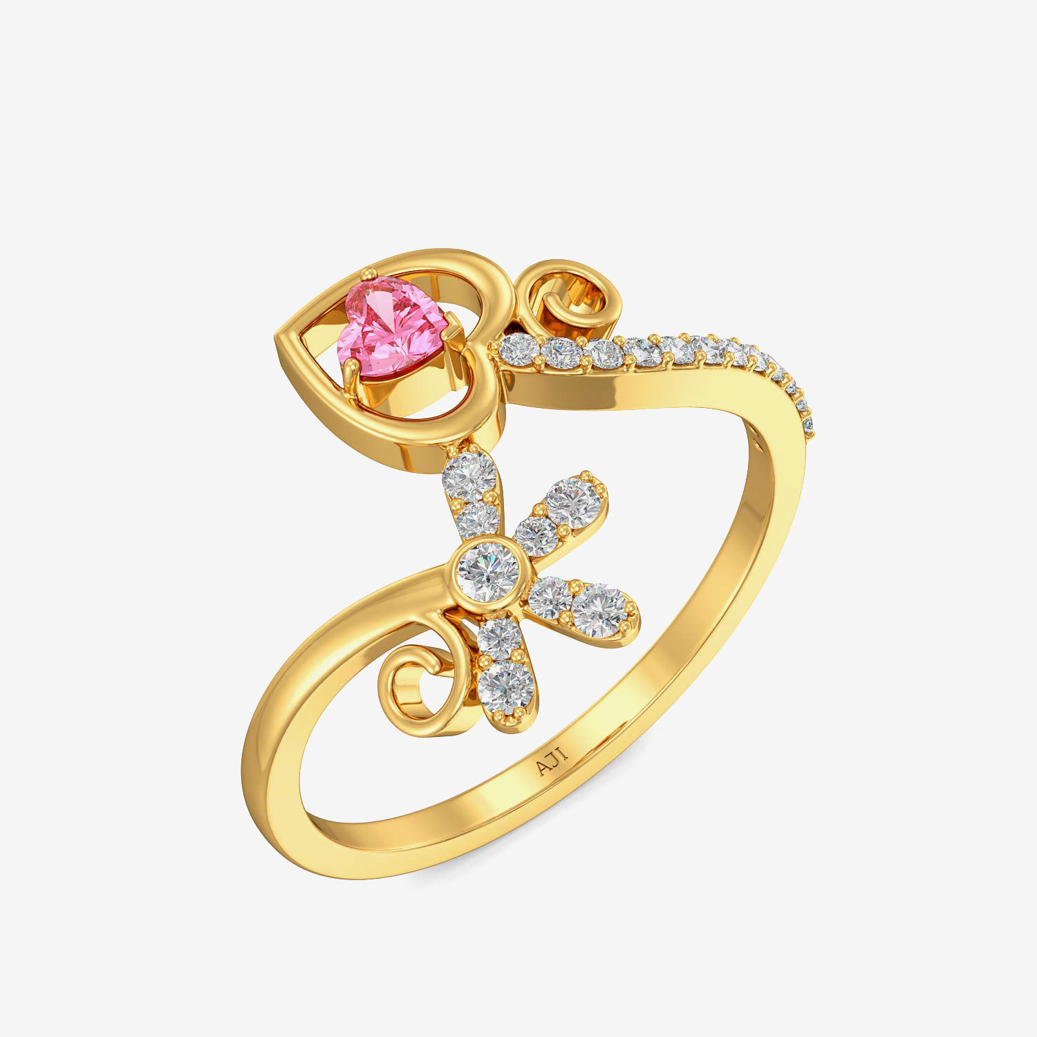 Pretty Pink Stone Gold Ring