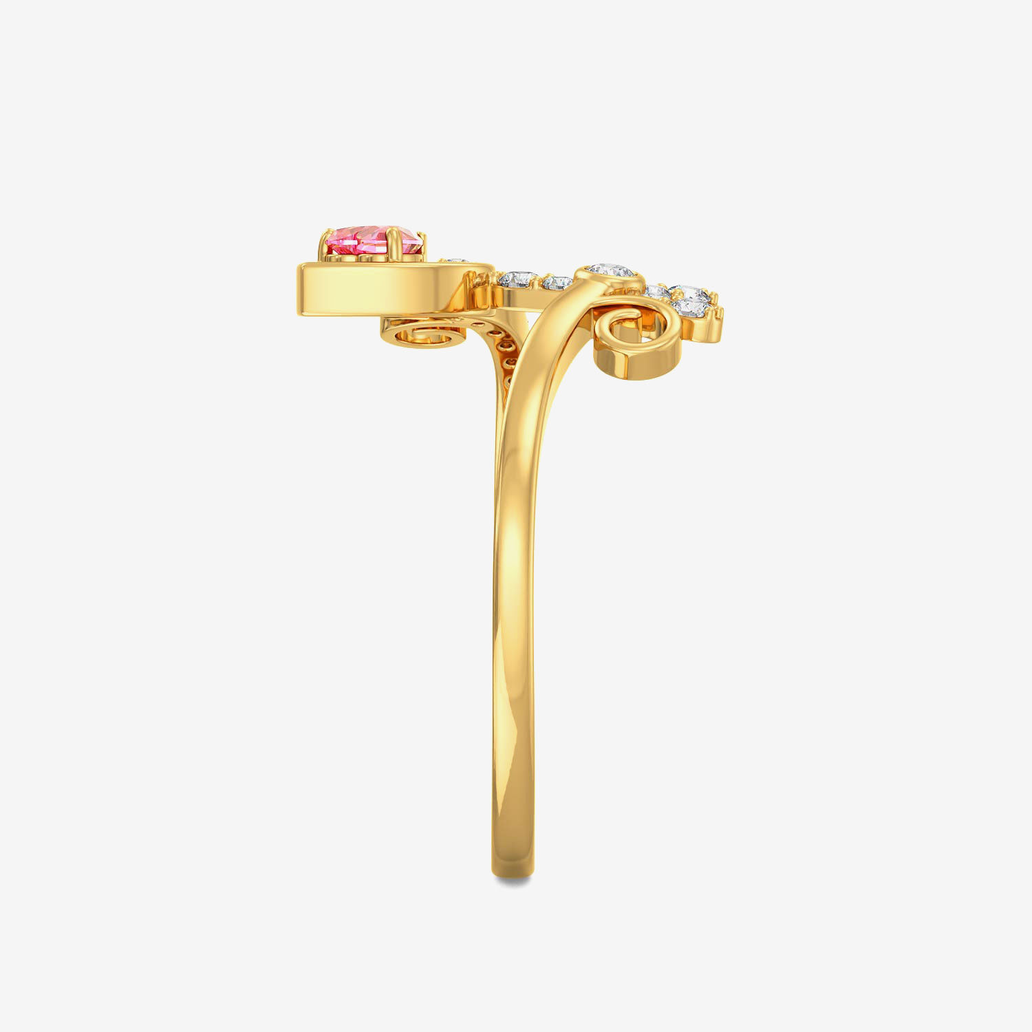Pretty Pink Stone Gold Ring alternate view 3