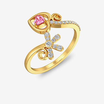 Pretty Pink Stone Gold Ring alternate view 1