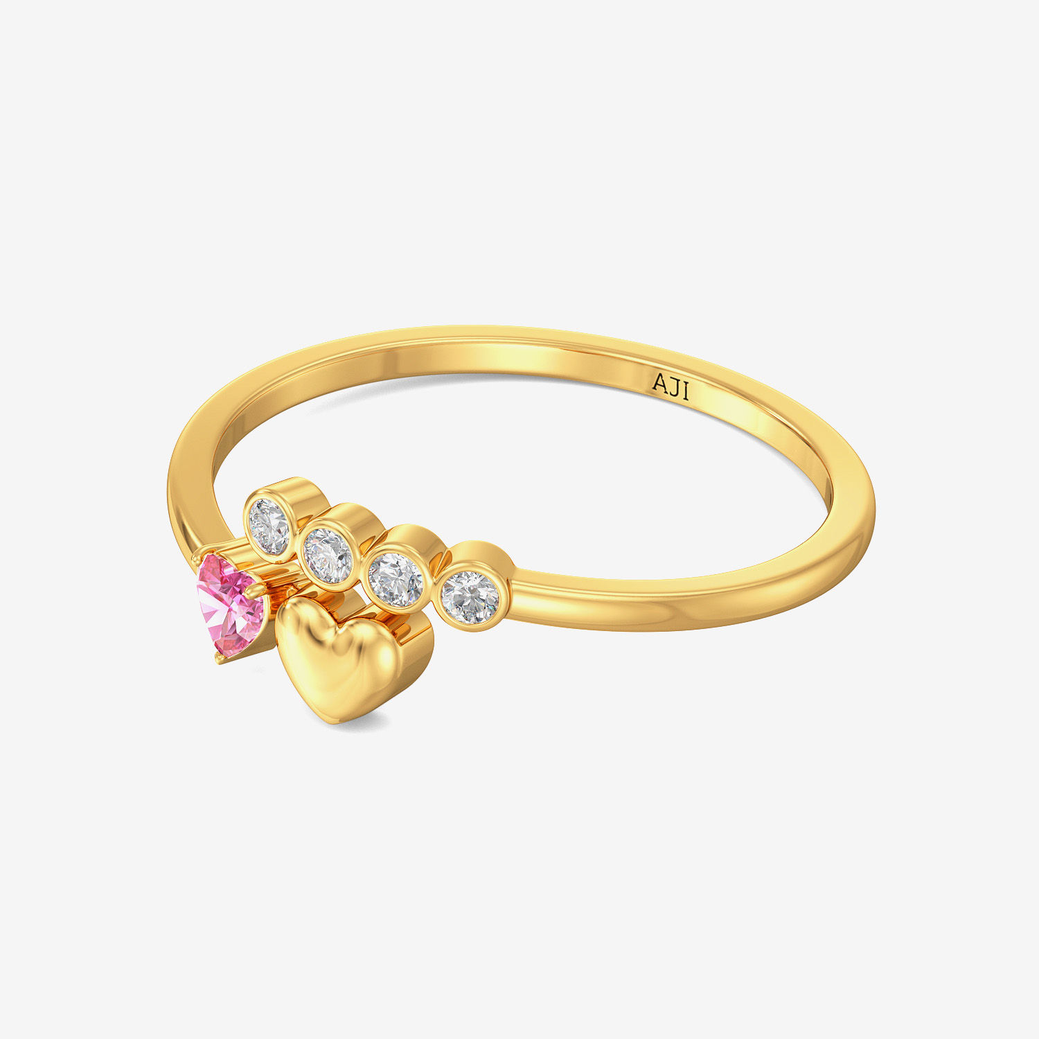 Couple Hearts Gold Ring alternate view 3