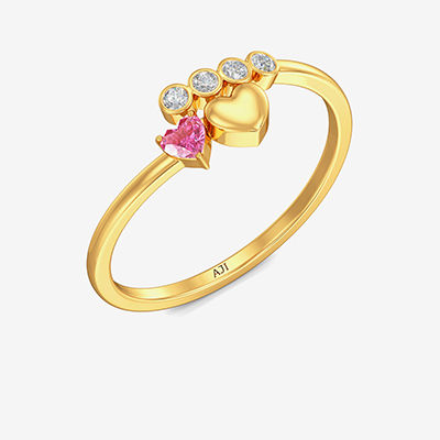 Couple Hearts Gold Ring alternate view 1