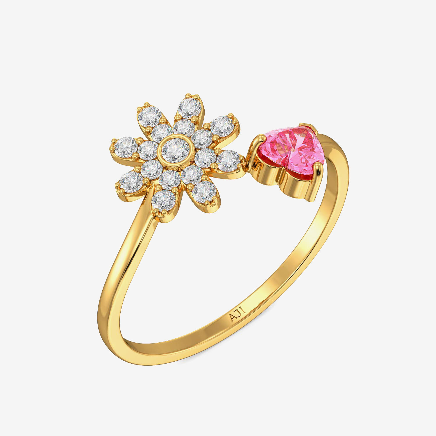 Shiny Sunflower Gold Ring