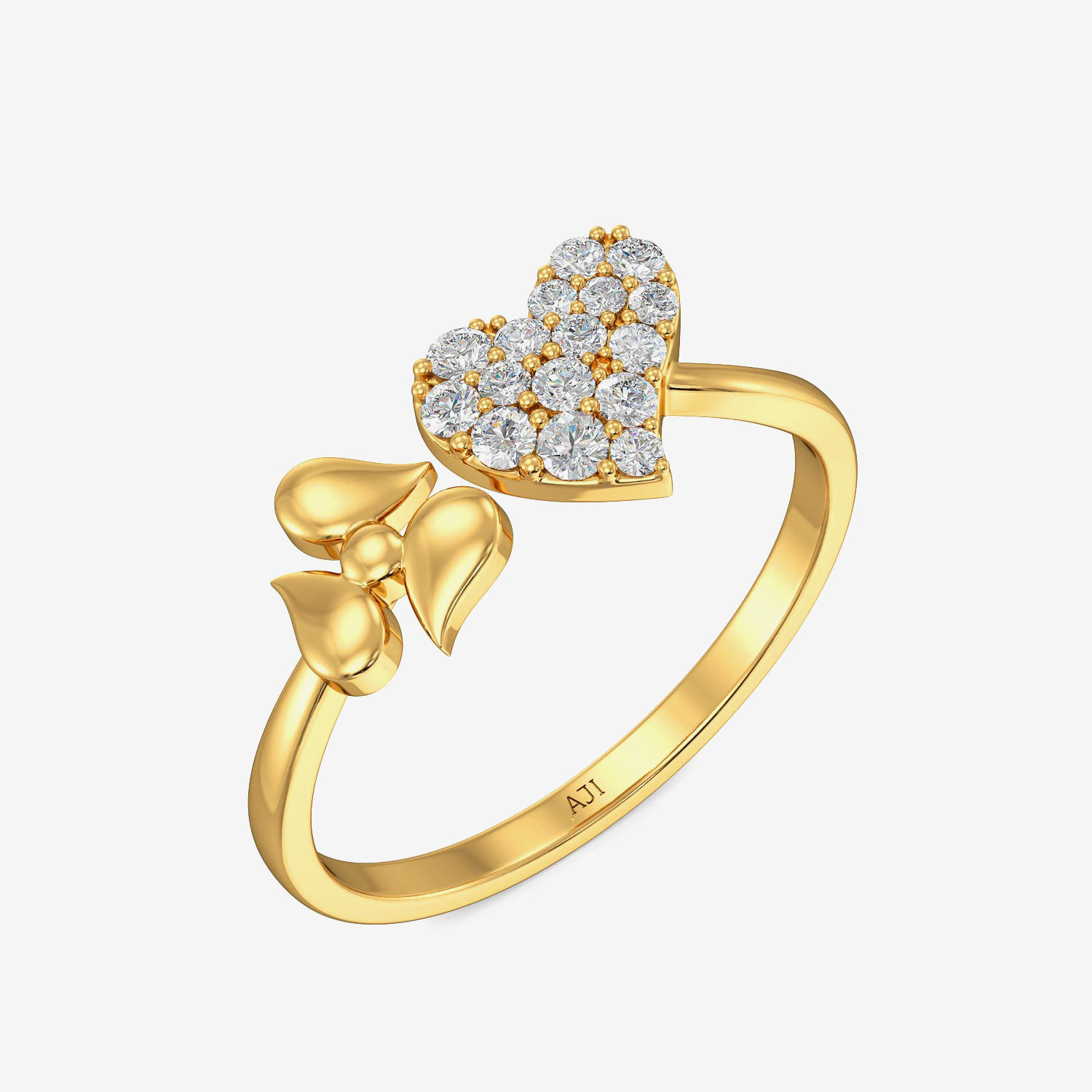 Floret Heart Gold Ring alternate view 1