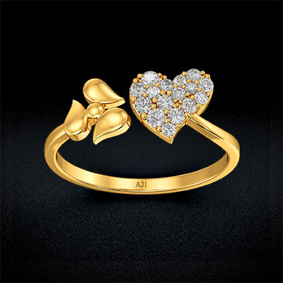 Floret Heart Gold Ring