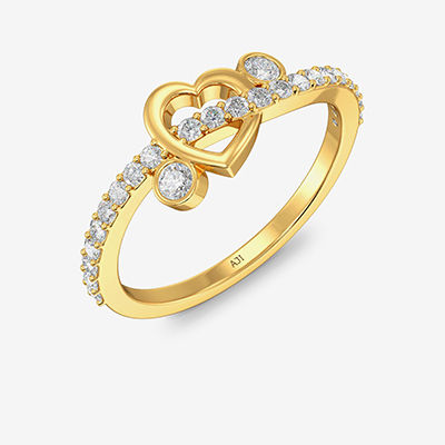 Striking Hearts Gold Ring alternate view 1