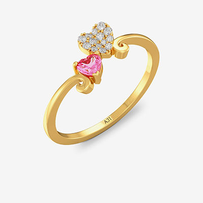 Couple Heart Gold Ring alternate view 1
