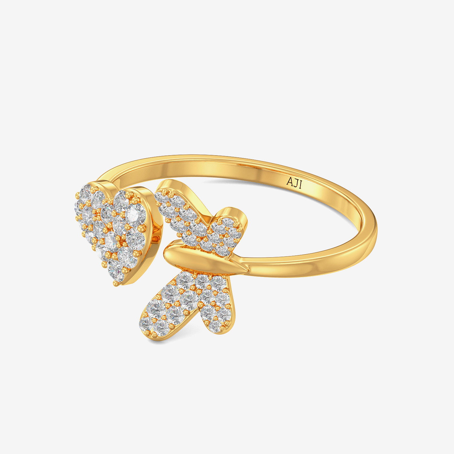 Buzzy Butterfly Heart Gold Ring alternate view 3