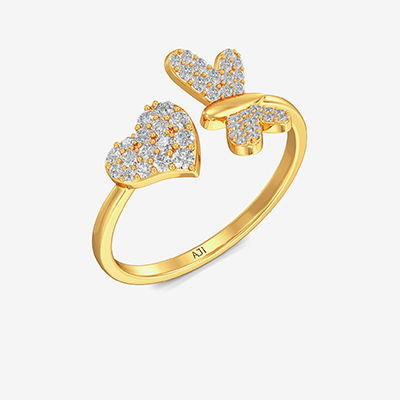 Buzzy Butterfly Heart Gold Ring alternate view 1
