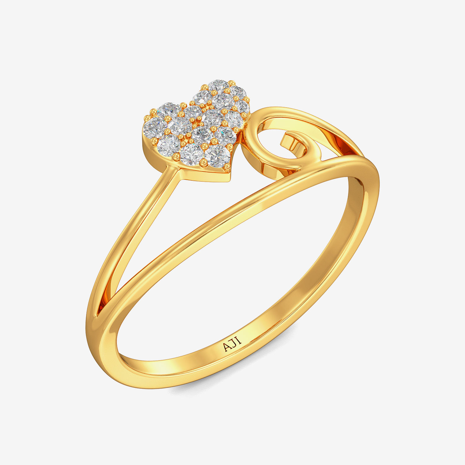 Heart Vine Gold Ring